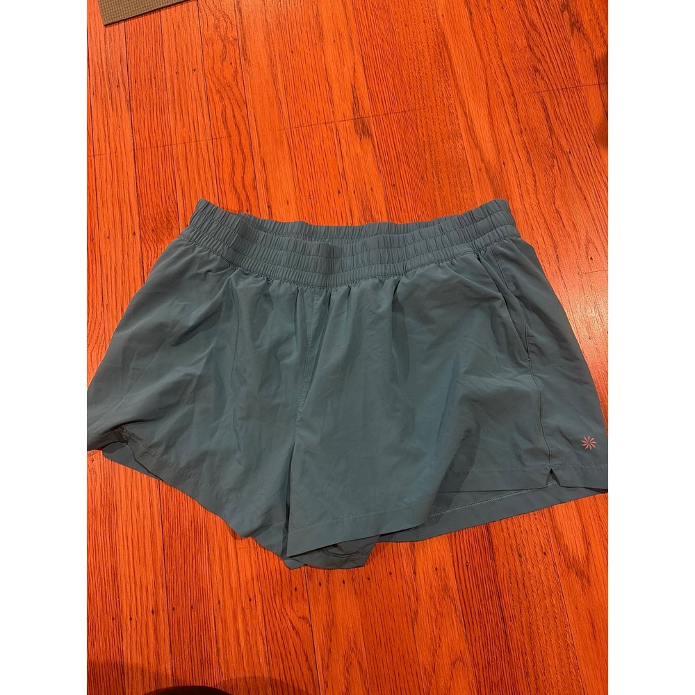 Athleta Weekender Run Short Teal Blue Elastic Waist Lined Activewear Large